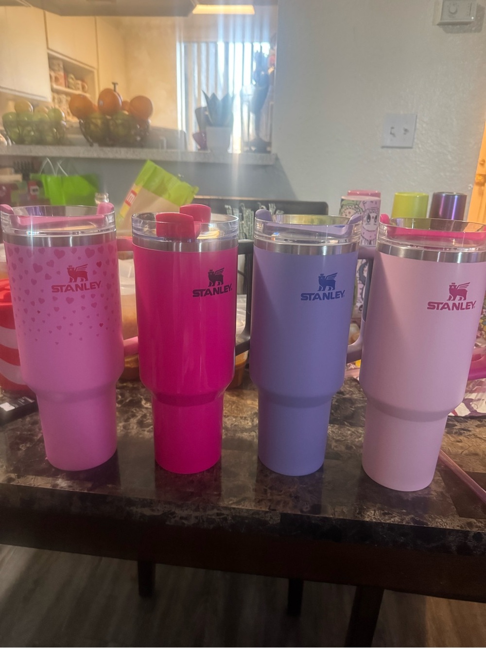 Stanley Pink, Hot Pink, Lavender & Light Pink Insulated Tumblers - Set of 4